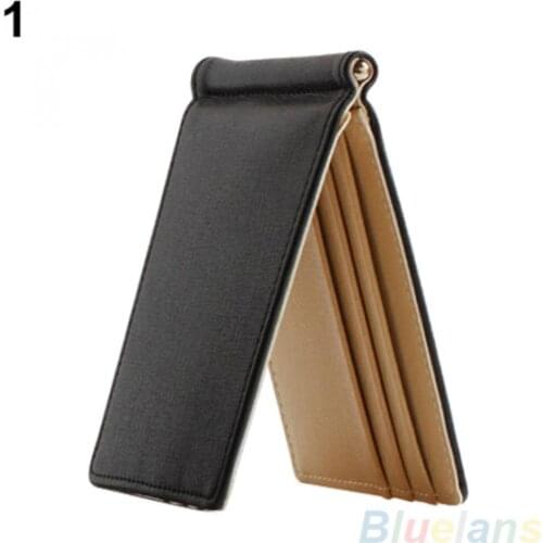HOT SALES 2021 Unisex Ultra-Thin Magic Money Clip Faux Leather Card Holder Bifold Mini Wallet