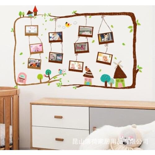 Hot Creative Photo House Tree Decoration Wall Stickers Living Room Bedroom Wall Decoration Warm Hipster Art Mural Home Decor