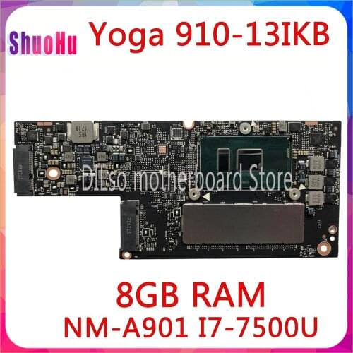 KEFU CYG50 NM-A901 Motherboard I7-7500U CPU 8GB RAM Original Tested For Lenovo Yoga 910-13IKB Yoga 910 Laptop Motherboard DDR4