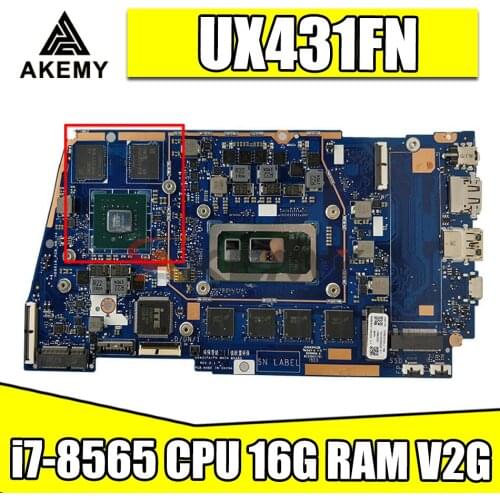 UX431FN mainboard REV2.0 For UX431F UX431FN i7-8565 CPU 16G RAM V2G laptop motherboard 100% Tested Working