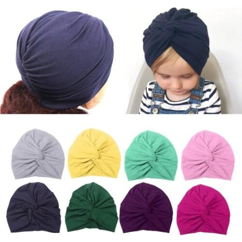 Cute Baby Hat Cotton Soft Turban Knot Summer Hat Newborn Cap For Baby Girls