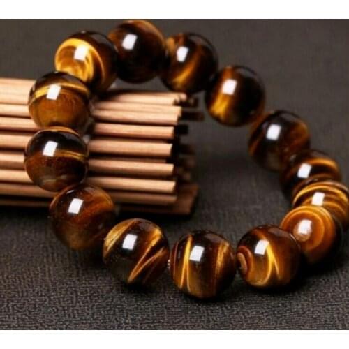 Fashion jewelry Pretty 8-16mm Yellow Tigers Eye Gemstone Beads Bracelet Bangle 7.5'' AAA