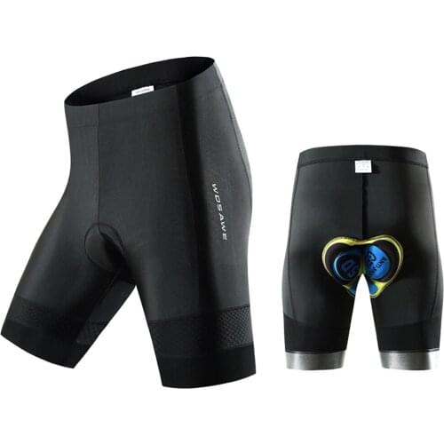 WOSAWE Mens Cycling Shorts Silicone Cushion Pad Outdoor Bike Ride Breathable Elastic Waist Anti-slip Sports Shorts Short Pants