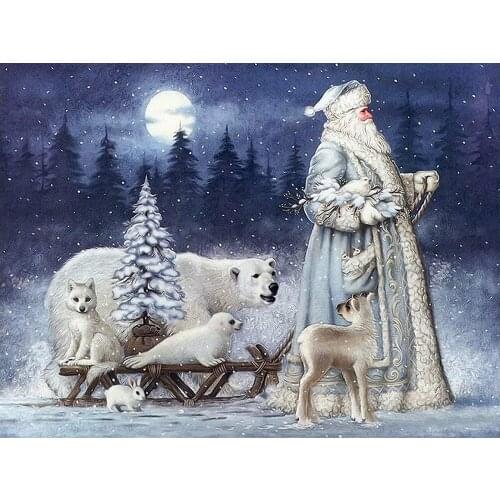 Christmas Santa Claus Pre-Printed 11CT Cross Stitch Embroidery Kit Handiwork Knitting Handmade Craft Promotions Gift Different