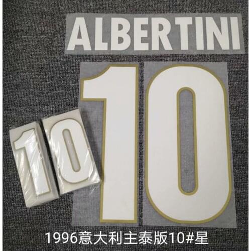 Super A 1996 Euro Cup italy home soccer del piero albertini number font print, Hot stamping patches badges