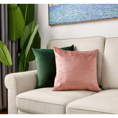 CANIRICA Cushion Cover Velvet Throw Pillows Cover 45*45 Yellow Pillow Home Decorative Funda Cojin For Sofa Living Room Bedroom