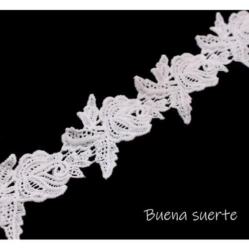 Buena Suerte High Quality 2018 New 6cm White/Black Daisy Flower Embroidery Lace Ribbon Fabric Sew DIY Handmade Accessories TM073