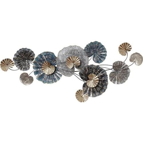 New Chinese Style Floating Lotus Wrought Iron Wall Decoration Interior Decoration Sofa Wall Decoration Metal Ornaments