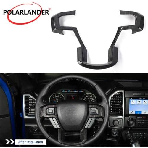 Steering Wheel Bezel Decorative Trim 1 PC 6 Colors Fashion Carbon Fiber Grain For 2015 2016 2017 F/ord F150 F250 F350 Super Duty