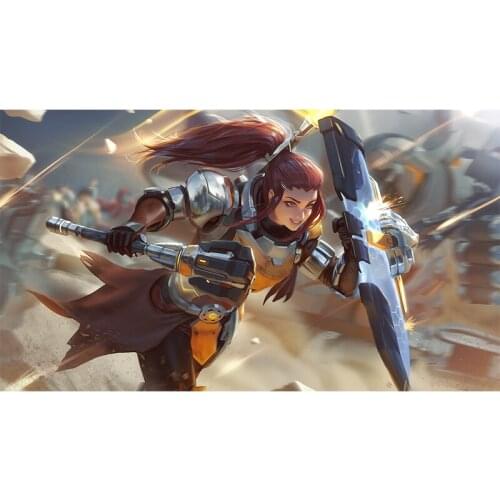 Print Anime Battlefield Silver Armor Shield Art Canvas Poster Customized 16x24 24x36 Inch Living Room Bedroom Home Wall Picture