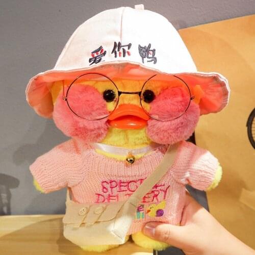 30cm LaLafanfan Plushie Duck Plush Animals Yellow Duck Stuffed Toys Kawaii Doll Toys for Girls Baby Kids Gifts