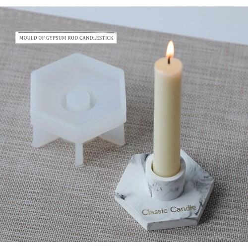 Candle Holder Mold Geometric Hexagon Candlestick Concrete Cement Resin Mold Round Ball Plaster Candle Holder Silicone Molds