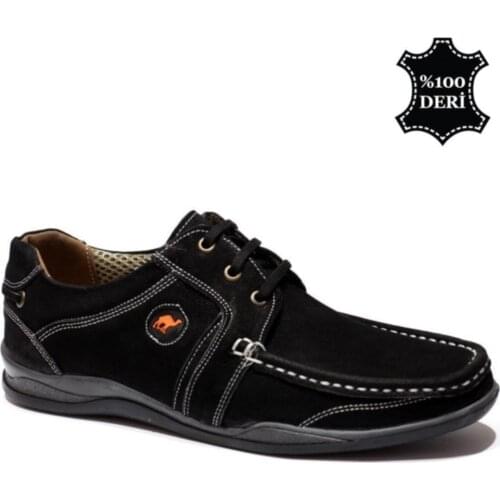 Maximoda Genuine Leather Camel Black Men Casual Shoes