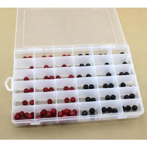 50pcs Transparent Practical Adjustable Plastic 36 Compartment Storage Box Case/ Earrings/ tool /Jewelry Display Organizer SN3576