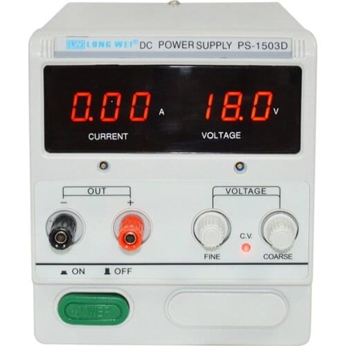 PS-1503D Adjustable Power Supply 15V 0-3A Digital Display Phone Repair DC Power Supply 110V 220V Continuous Voltage Regulator