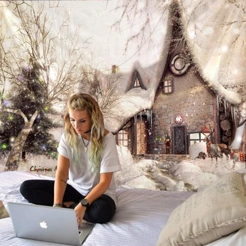 Christmas House Art Home Wall Hanging Tapestry Wall Ornamentation Christmas Wall Decor High Quality Tapestry Home Decor
