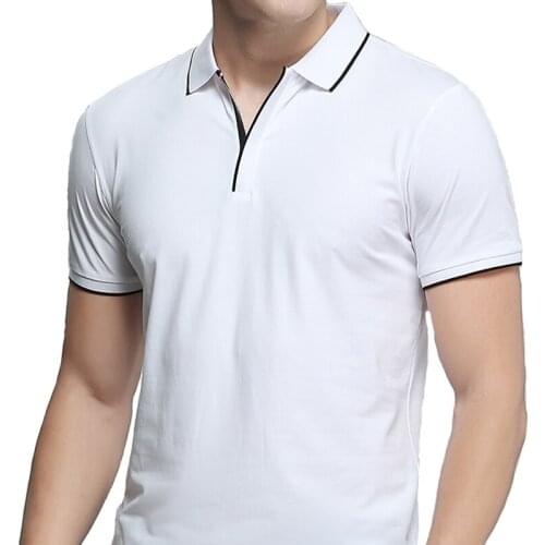 Summer Classic Polo Shirt Men Collar Casual Men Summer Short Sleeve Breathable elastic polo shirts for men