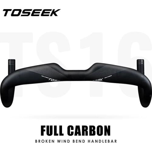 TOSEEK 2021 Road Bicycle Full carbon fiber Handlebar Bike stem Handle playing UD matte Carbon Handlebar 31.8 Bicycle accessories
