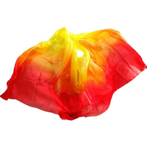 Silk Belly Dance Veils Shawl Scarf Pure Yellow Color Belly Dance Practice Performance Silk Veils