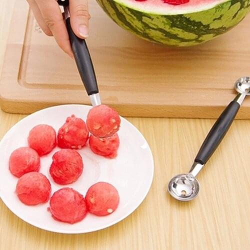 Stalinless Steel Double-end Melon Baller Round Scoop Fruit Spoon Ice Cream Sorbet cozinha Cooking Tool Kitchen Gadgets