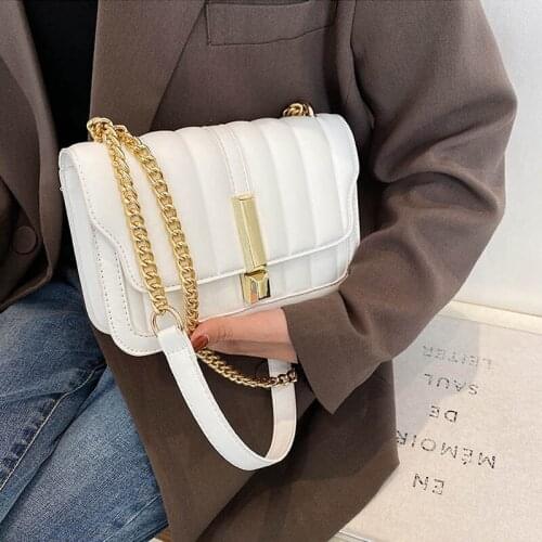 2021 Crossbody Bags For Women Luxury Handbag Fashion Brand Small Square Bag Solid Color Desig Chain Shoulder Bag Female Clutches