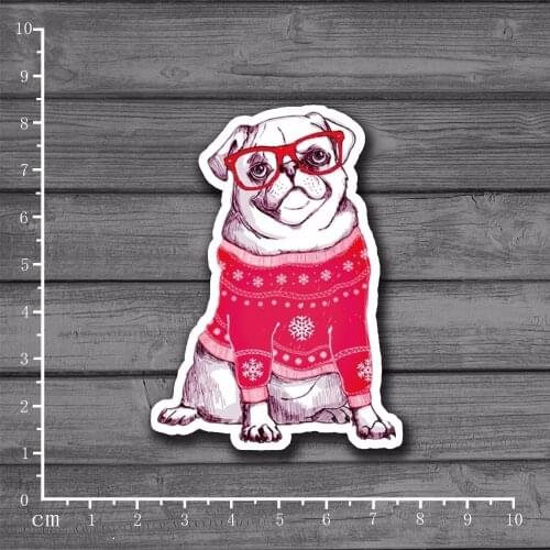 Sweater Bulldog DIY Scrapbooking Stationery Sticker Decor For Ablum Diary Scrapbookin Laptop Notebook School Supplies[Single]