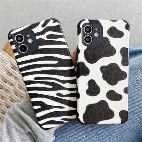 Cartoon Cow Leather PU Shockproof Case For Xioami Redmi Note 10 Note 9 Note 8T 7A 8A K20 K30 K40 Mi 9 10 11 CC9 A3 6X TPU Cover