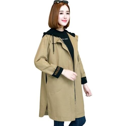 Женские тренчи с капюшоном VIHKLC China At AliExpress
