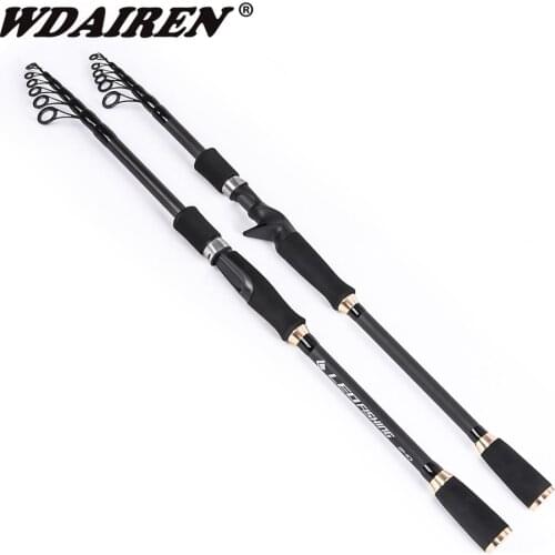 WDAIREN TRAVELLER Telescopic Spinning Fishing Rod 1.8M 2.1M 2.4M 2.7M Power Carbon Fiber Spinning Travel Rod 4-30g Lure