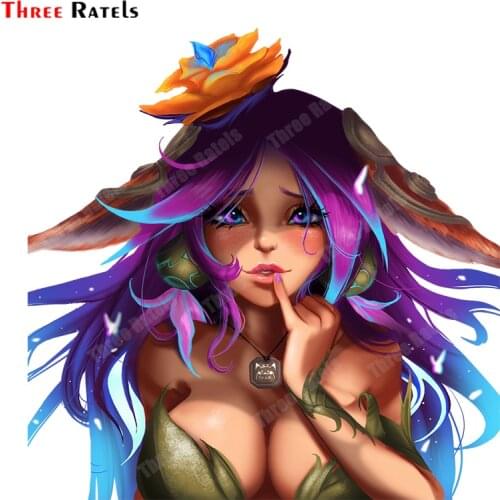 Three Ratels B87 Funny Stickers For Axyachan Lillia League Of Legends Car Bunper&Door&Trunk Decoration Anti Scratch Decals