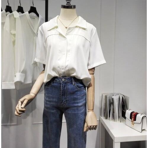 Womens Spring Autumn Runway Fashion White Shirt Female Casual Loose Office Lady Basic Blouse Tees Tops TB1680