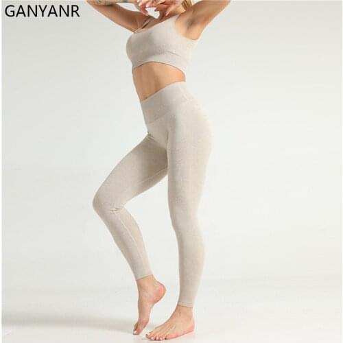 GANYANR Seamless Yoga Set Fitness Clothing Sportswear Gym Women Workout Bra Suit Tracksuit Activewear Crop Top Sports Bodysuit