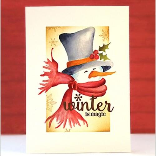 Winter Joyful Calm Letters Metal Cutting Dies Stencil for DIY Scrapbooking Album Decorative Embossing Paper Card Crafts Die Cuts