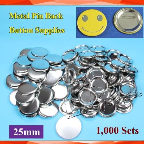 1" 25mm 1,000 Sets NEW Professional All Steel Badge Button Maker Pin Back Metal Pinback Button Supply Materials0