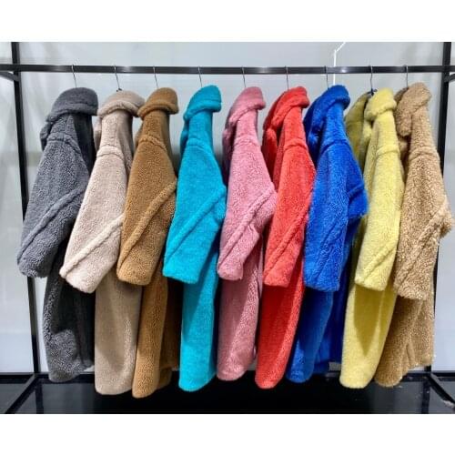 100% Sheep wool Shearing suede fur coat 2019 winter new suit collar long wool fur coat womens winter outerwear jacket coats