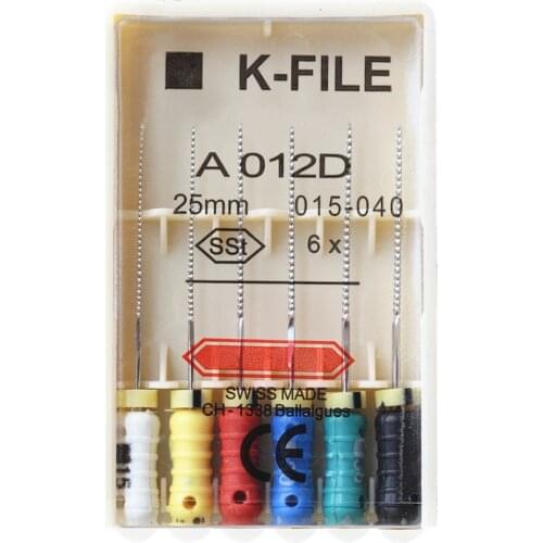 5 Packs Dental K-FILE 21/25/31mm Stainless Steel endo Root Canal Files Hand Use K-Files Endodontic Instruments All Models