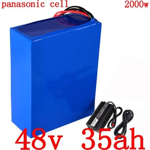2000W 48V 35AH electric bike battery 1000W 48V 35AH E-bike battery 48V Lithium ion battery use panasonic cell with 5A charger