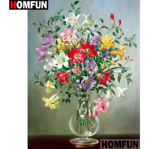 HOMFUN Full Square/Round Drill 5D DIY Diamond Painting"Flower landscape"Embroidery Cross Stitch 3D Home Decor Gift A10081