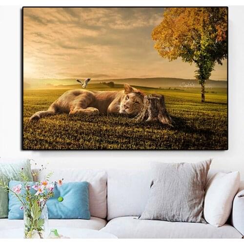 Diamond Painting Screw landscape lion tree Cross Stitch kit picture Round Diamond Embroidery rhinestone Home Decor Holiday gift