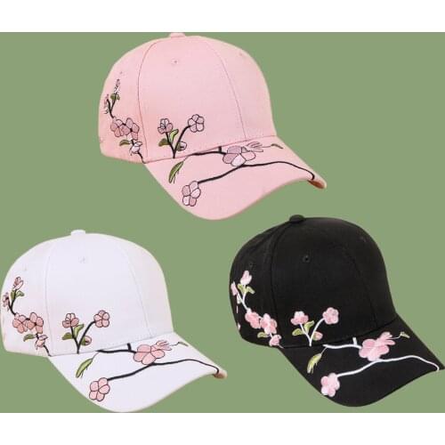 Embroidered Club Baseball Cap Lady Pink Hat Sunshade Curved Brim Hat Trend Cap
