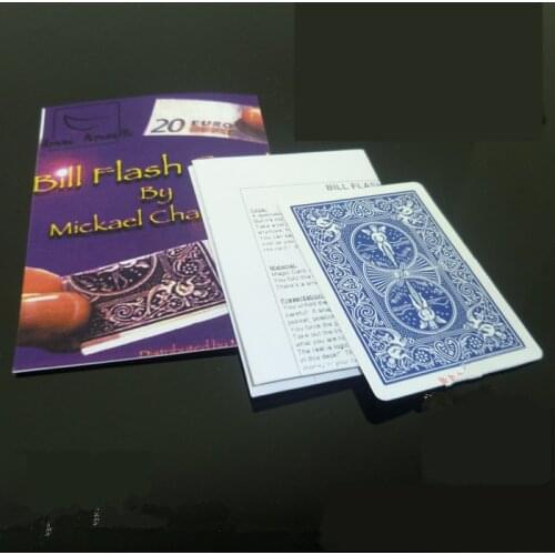 Bill Flash Card By Mickael Chatelain (Gimmick And Online Instructions) Close-Up Magic Bill And Card Magic Tricks For Magicians