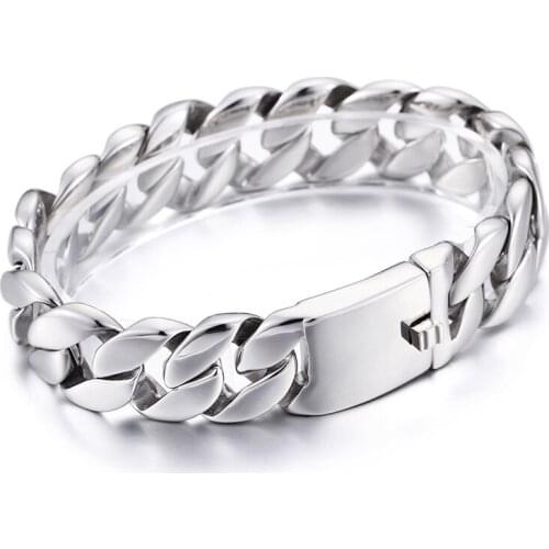 Titanium Steel Bracelet Punk Glossy Steel Mens Bracelet Does Not Change Color