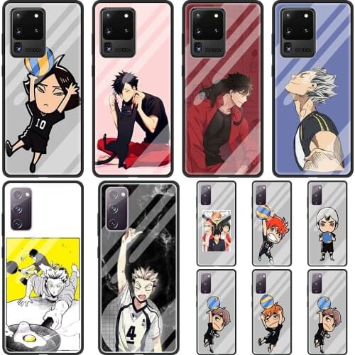 Haikyuu Anime Phone Case For Samsung Galaxy S20 FE S10 Plus S21 Ultra S9 S8 S10e Lite Tempered Glass Shell Cover