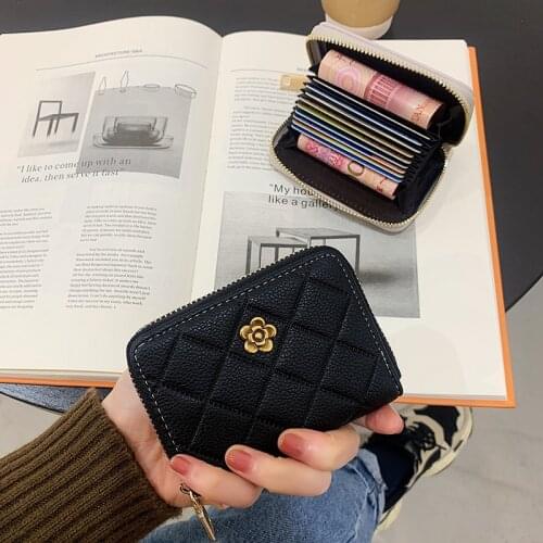 Card Holder Coin Purse Womens Compact Multi-card Slot Large-capacity Zipper Bank Credit Card Case