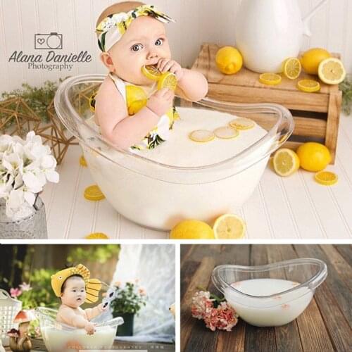 Baby Photography Furniture Transparent Bathtub Newborn Props Bath Barrel For 0-12 Months Boy Girl Photo Accessories Decoration