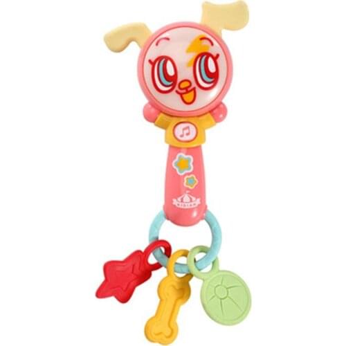 Baby Rattle Toys Smart Luminous Music Hand Rattle Toy Cartoon Animal Music Appease Rattle Educational Toy Gift