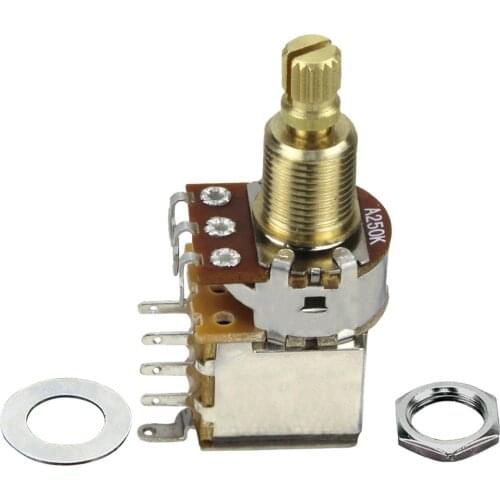 FLEOR 1PCS Push Push Potentiometer Pot A250K Audio Taper Copper Long Split Shaft for Guitar Bass (No Pull Anymore)