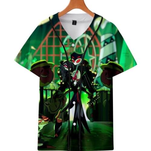 Anime Helluva Boss 3D Printed Baseball T-shirt Women/Men Summer Short Sleeve Funny Tshirts Streetwear Hip Hop Baseball Jersey
