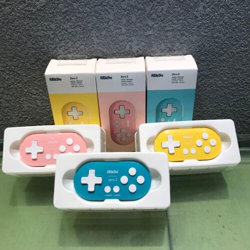 8BitDo Zero 2 Bluetooth Gamepad for Nintendo Switch Windows Android macOS yellow pink blue