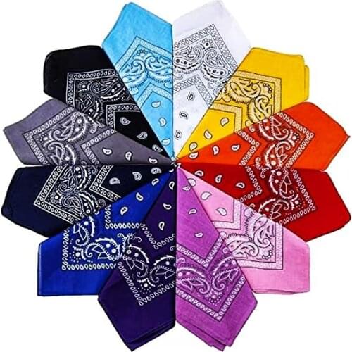 23 Colors Womens Bandana Hair Accessories Men Paisley Headband Unisex Square Hair Scarf Sports Head Dress 2021 Headscarf